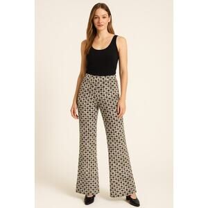 Snoskins Double Knit Jacquard Abstract Print Pull On Pants - Size Small